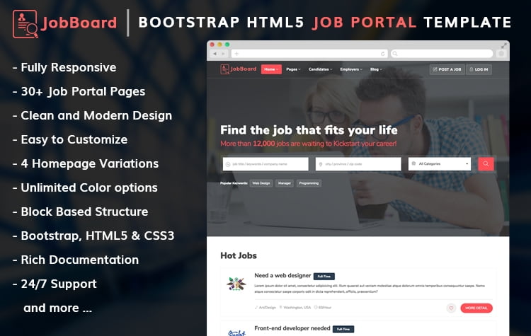JobBoard Bootstrap Templates